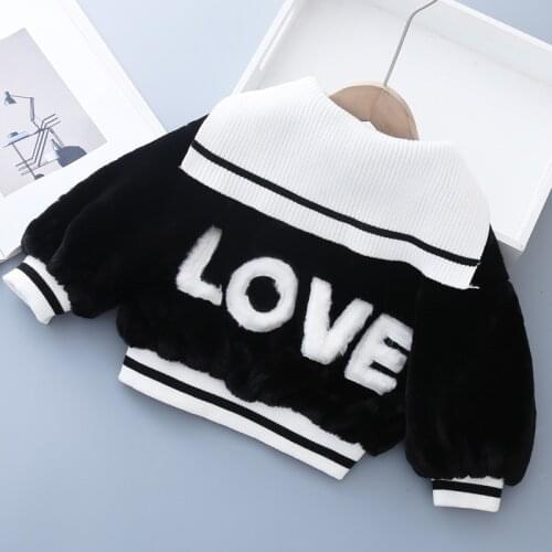 Infant Boys Outerwear Fur Winter Baby Jackets For Girls Clothes Baby Clothing letter Kids Hooded Coats Toddler Warm Jacket