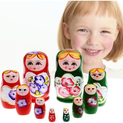 5pcs/set Russian Nesting Set Toys Souvenir Wooden Matryoshka Dolls Kids Hand Paint Crafts for Children Gifts игрушки для девочек