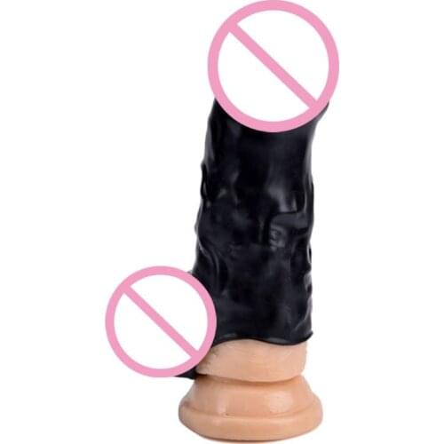 Reusable Penis Sleeve Extender Clear Silicone Extension Sex Toy Cock Enlarger Condom Sheath Delay Ejaculation Toys for Men