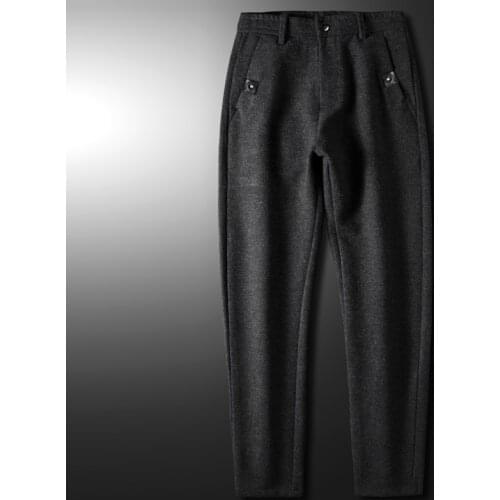 Plus Zise 38 Mens Suit Pants autumn winter Classic Style Black Business Casual Straight Stretch Dress Pants Male Brand Trousers