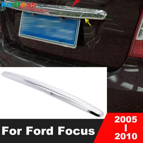 Rear Trunk Cover Trim For Ford Focus MK2 Sedan 2005-2010 Chrome Decoration Tailgate Frame Garnish Strip Car Styling Accessories