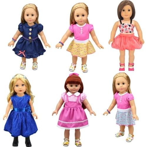 Newest Doll Clothes Suitable For 18 Inch 43 CM Barbie Doll Clothing Accessories Fashion Series Dress Girl Toys For Girl Gift
