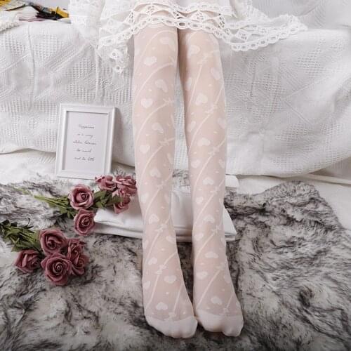 2020 new Japanese Lolita pantyhose cosplay soft girl student two-dimensional base white black stockings pantyhose
