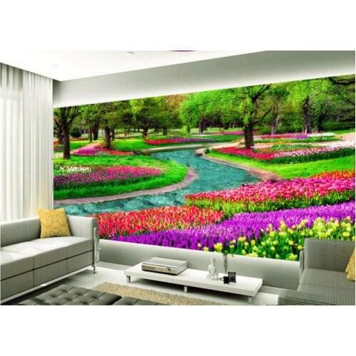 Custom photo 3d wallpaper romantic forest flowers and garden room decoration painting 3d wall murals wallpaper for walls 3 d
