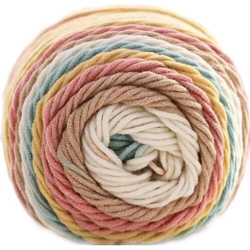 Rainbow Cotton 5 Strands Of Milk Cotton Gradient Color Segment Dyed Crochet Stick Stitch Scarf Shawl Hat Wool Is Simple AFK004