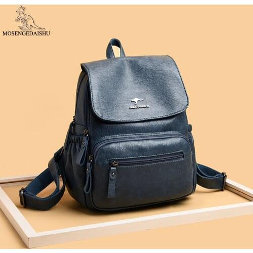 2021 New Womens Anti-theft Backpack Fashion Letter Design Women Travel Bags High Quality PU Leather Ladies Backpack Bolso Mujer