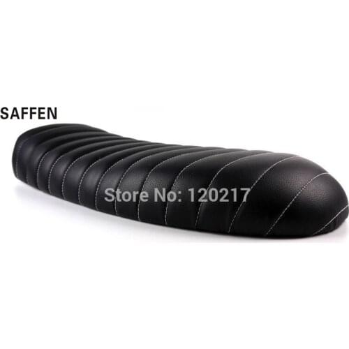 SAFFEN New Black Vintage Flat Brat Seat Cafe Racer Motorcycle Saddle Retro Custom Seat CB200 CB350 CB400SS CB500 CB550 CB750
