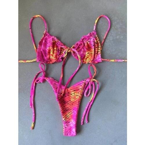 Sexy Micro Bikini 2021 Women Swimsuit Bandage Bikini Set Swimwear Female Halter Top Brazilian Bathing Suit Bather Biquini