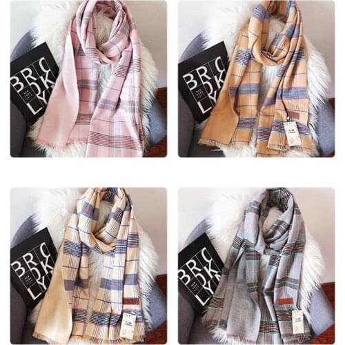 Comfortable wild scarf women шарф warm plaid scarf Korean students winter Japanese style large size imitation cashmere shawl