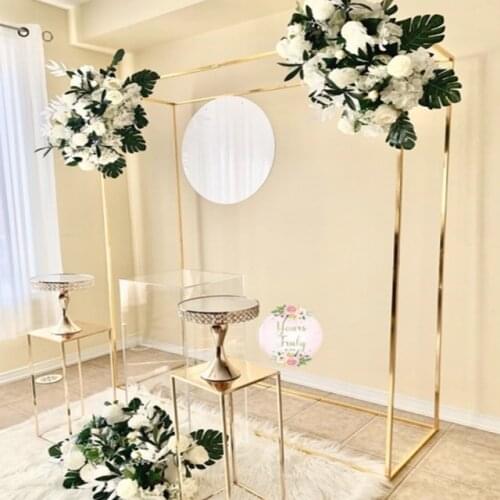 Outdoor Artificial Flower Door Shelf Wedding Arch Metal Frame Flower Row Rack Table Plinth Stand Birthday Balloon Backdrop Decor
