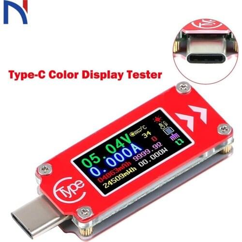 TC64 Type-C Voltmeter Ammeter Color LCD USB Voltage Current meter multimeter battery PD charge power bank USB Tester Red