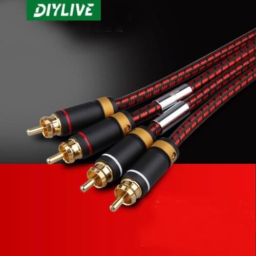 5 meters fever monster oxygen free copper HIFI RCA two on two audio CD power amplifier sound double lotus signal line