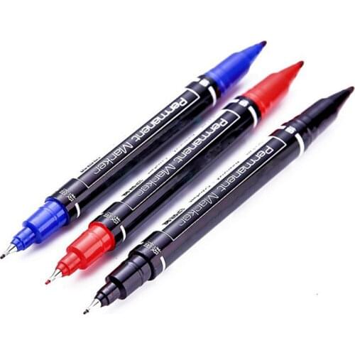 High quality Waterproof permanent dual tip 0.5/1.0 mm Nib Black blue red Art Marker Pens Student school office stationery