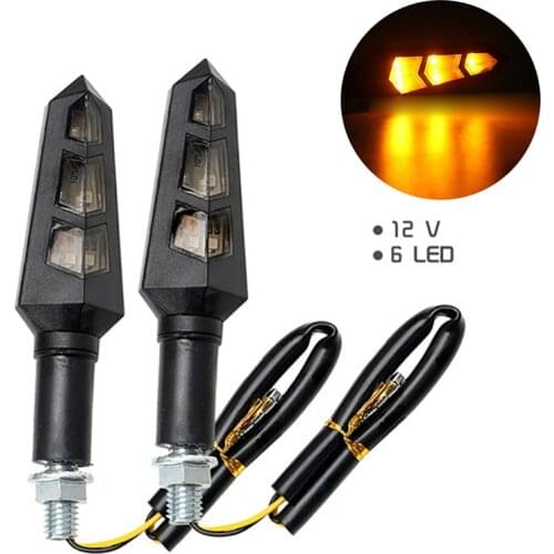 1pc Universal Motorcycle Bike 6 LED Turn Signal Blinker Light Indicator Amber 12V