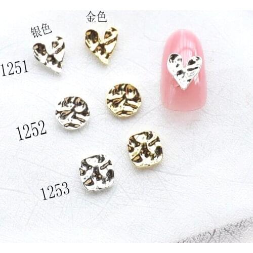 10pcs/lot Japan Korea 3D Nail Art Parts Kawaii Heart Accessories Alloy Charm Nail Tips Supplies for Professionals