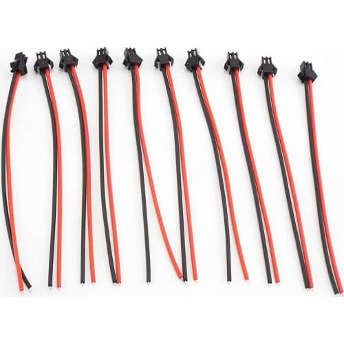 15cm JST SM Connectors 2 Pins Plug Male to Female Wire Connector Cable Pigtail For Led Strip Type
