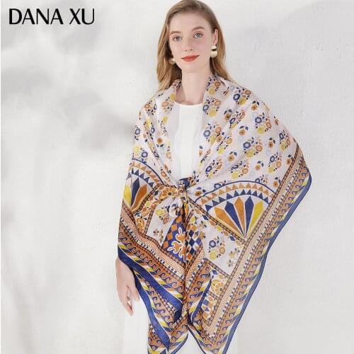 2020 Silk Long Scarf Luxury Brand Women New Design Beach Blanket Shawl Wear Swimwear Bandana Hijab Face Shield Foulard