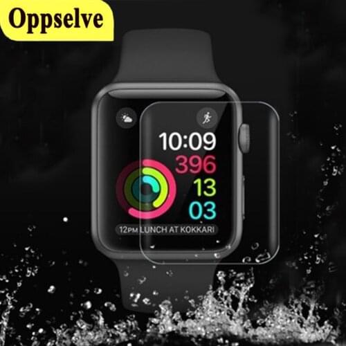Oppselve Full Cover Curved Screen Protector Case 38 40 42 44 mm For Apple Watch Band Series 1 2 3 4 5 3D 9H Tempered Glass Film