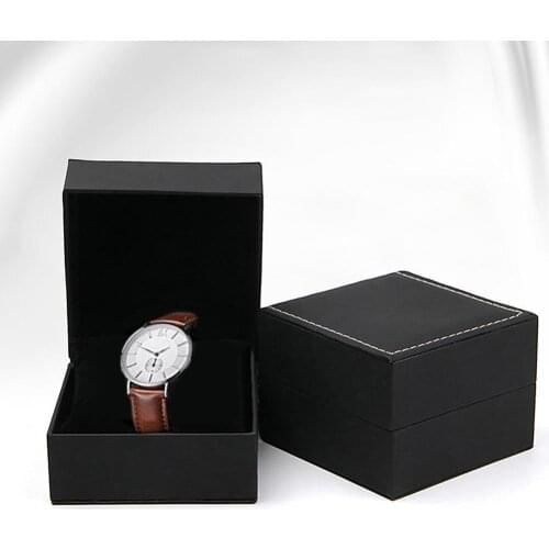 50% Hot Sales Dustproof Faux Leather Watch Storage Box Jewelry Display Case Organizer Gift