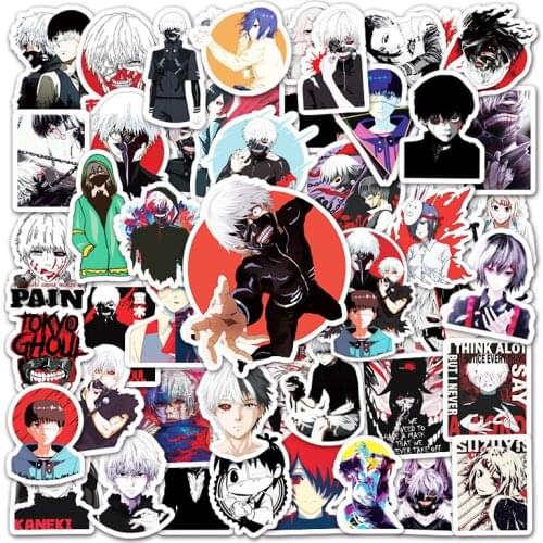 51 PCS Anime Tokyo Ghoul Stickers Aesthetic Aesthetic For Skateboard Fridge Guitar Laptop Motorcycle Heroes Sticker