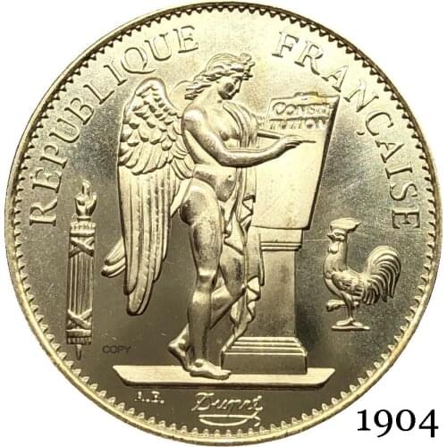 France Third Republic Francaise 1904 A 100 Francs Liberte EGALITE FRATERNITE Gold Coins Brass Metal Copy Coin