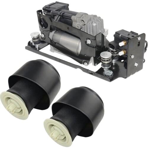 AP03 37206789450 New Air Suspension Compressor Pump+2×Air Spring For BMW 5 7 Series F07 GT F11 F01 F02 F03 F04 2009-2018