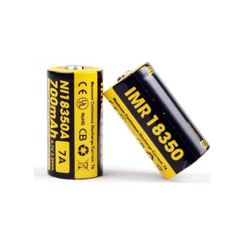 Free Shipping Nitecore NI18350A IMR 18350 IMR18350 700mAh 7A Battery for High Drain Devices