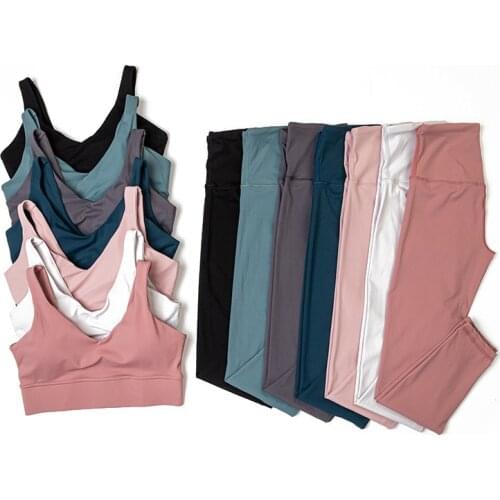 Seamless Women Yoga Suit Gym Fitness Clothing Sportswear Female Workout Leggings Top Sport Clothes Yoga Set Training Tights