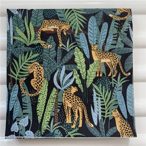 Decoupage paper napkins elegant tissue vintage towel cartoon animal cow leopard birthday wedding party beautiful hotel decor 20