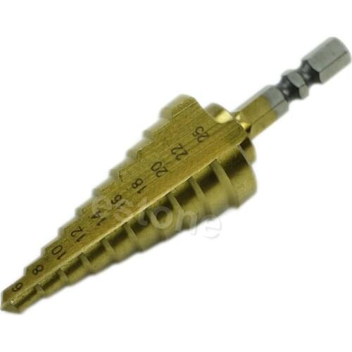 C5AC 6mm to 25mm Steps HSS Holes Cutter Step Cone Drill Bit Hex Shank 1/4" New