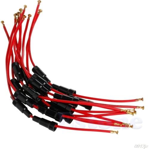 10pcs AGC 5 x 20mm 5x20 Fuse Holder Case In-Line Screw with 22AWG Cable