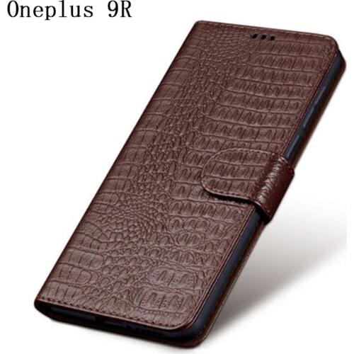 Genuine Leather Case for Oneplus 9R Fashion Flip Wallet Case Cover for Oneplus 9r New Magnetic Crocodile Phone Bag funda skin