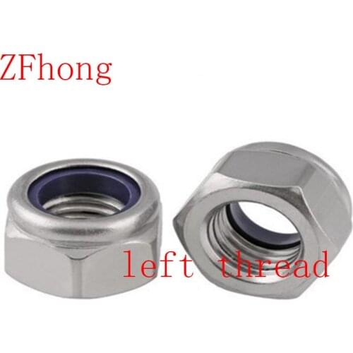 DIN985 Staniless Steel A2 M6/M8/M10/M12 left Thread Nylon Lock Nut