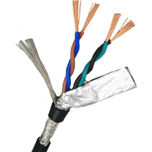 Shielded Wire Twisted Pair Cable 0.2mm² 4,6,8 core with Pure Oxygen Free Copper Double Shield 485 Signal Control Wire 24AWG