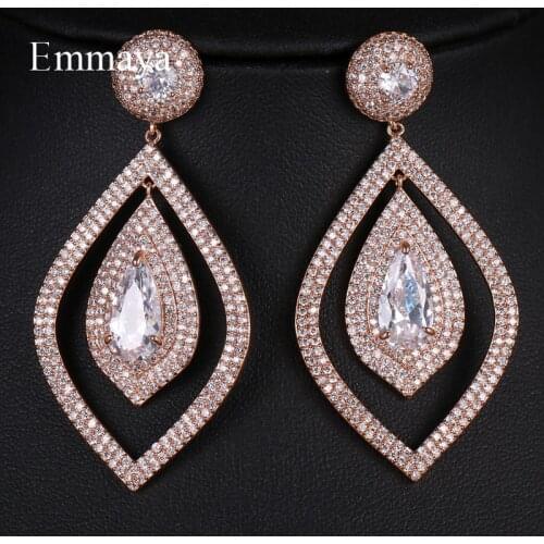 Emmaya Brilliant Design Waterdrop Shape With Zirconia Eye-catching Dress-up For Women&Girls Attractive Earring In Party Dinner