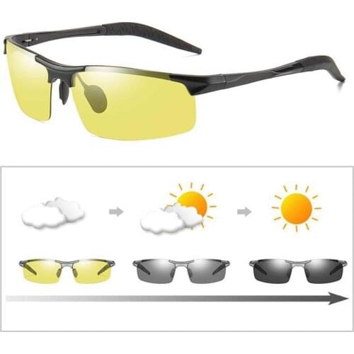 Day Night Photochromic Polarized Sunglasses Mens Sunglasses for Drivers Male Safety Driving Fishing UV400 Sun Glasses 8177