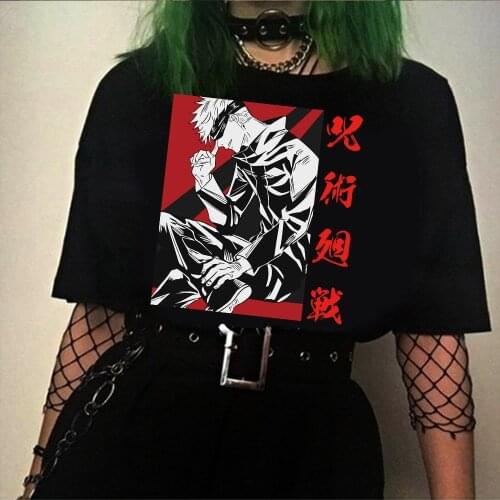 2021 Japanese Anime Jujutsu Kaisen T Shirt Men Gojo Satoru Summer Tops Yuji Itadori Graphic Tees Unisex T-shirt Male