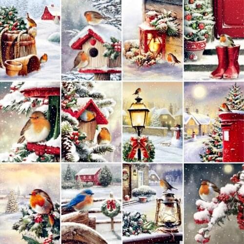GATYZTORY Frameless Painting By Numbers kits For Adult child Winter Landscape pictures by numbers DIY For Home Decoration Gift