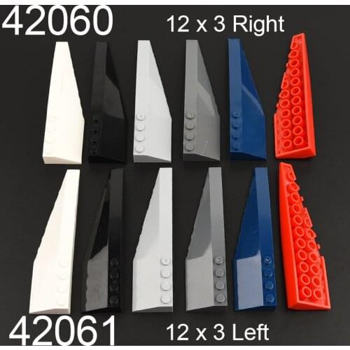 10PCS 42060 42061 Wedge Curved Brick 12x3 Building block accessories parts MOC DIY Education Build Toys