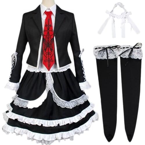 Danganronpa Dangan Ronpa Celestia Ludenberg Cosplay Costume dress set Halloween