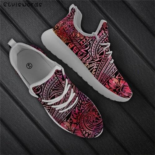 ELVISWORDS Traditional Ethnic Tribes Style Sneakers Comfortable Mesh Knit Flats for Women Outdoor Travel Walk Shoes Footwear