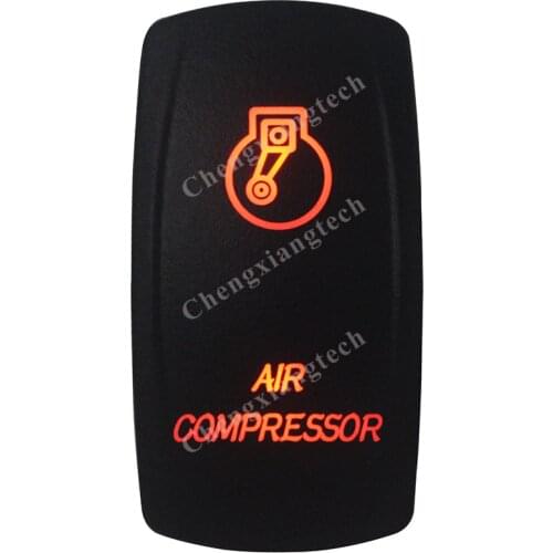 Marine Grade Waterproof IP66 AIR COMPRESSOR Rocker Switch AMBER Led lamp 5 Pin ON/OFF SPST DC12V 24V