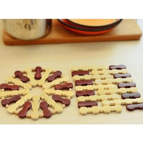 Square/Round Bamboo Dining Table Mat Placemat Disc Bowl Pad Heat Insulation Coasters Home Table Decoration LX4734