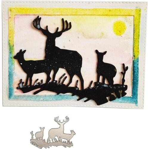 Deer Elk Metal Cutting Dies Stencil DIY Scrapbooking Album Paper Card Template Mold Embossing Craft Decoration