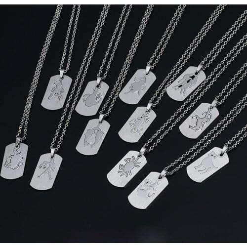 Fashionable European and American Mens and Womens Tide Brand Necklace Ancient Greece Zodiac Necklace Pendant