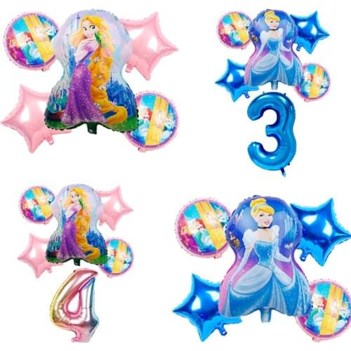 Cartoon Figure cinderella balloons Hot Princess 32inch numbers balloons Set Birthday party decorations Supplies Baby Shower