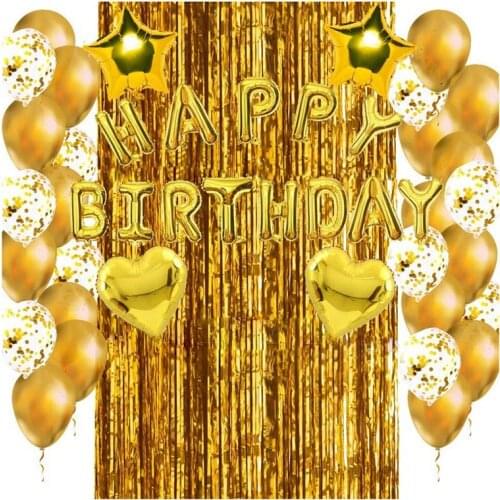 Balloons Kit,for Birthday Party,Confetti Balloons,Fringe Curtain Star Heart Balloons for Kids Adults Birthday