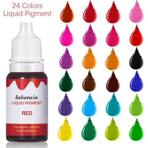 24Pcs/Lot Natural Liquid Pigment for Lip Gloss Base Gel DIY Slime Charm Epoxy Water-Oil Dual Use Cosmetic Sugar Ice Cream