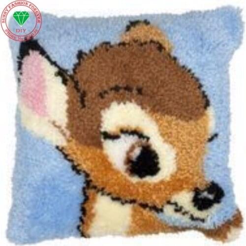 Deer Needlework Pillowcase Latch hook rug kits cross stitch thread embroidery kit Carpet embroidery Pillowcase crochet hooks