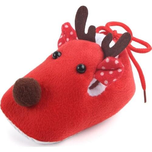 New Style Autumn And Winter BABYS Shoes Ultra-Soft Bottom Plus Velvet Baby Shoes Christmas Gift Deer Shoes Toddler Shoes